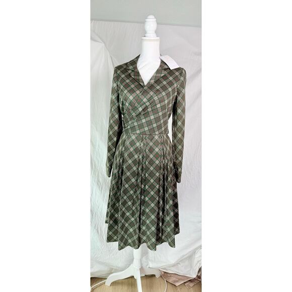 NWT Gal Meets Glam Dress Tartan Plaid Green Red Traditional Christmas Small 6 - Picture 11 of 11